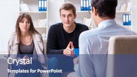  Presentation with family - Beautiful slides featuring family visiting psychologist for family backdrop and a  colored foreground