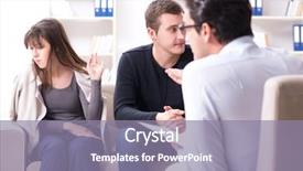  Presentation with counseling - Slide deck having family visiting psychologist for family background and a  colored foreground