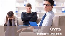  Presentation with family - Cool new theme with family visiting psychologist for family backdrop and a  colored foreground