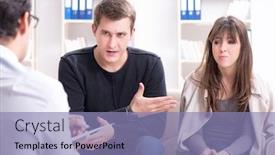  Presentation with family - Cool new PPT theme with psychiatry - family visiting psychologist for family backdrop and a light blue colored foreground