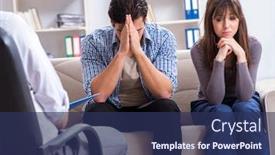  Presentation with nurse visiting family a new born - Slide deck featuring family-visiting-psychologist-for-family background and a ocean colored foreground