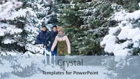  Presentation with winter family - Slides enhanced with family-walking-in-the-winter background and a light blue colored foreground