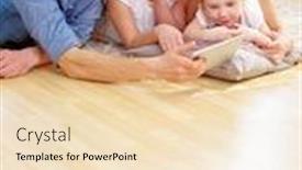  Presentation with family children - Cool new slides with family-watches-a-video backdrop and a lemonade colored foreground