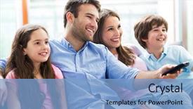  Presentation with counseling family therapy - Beautiful presentation theme featuring family watching tv backdrop and a light blue colored foreground