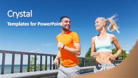  Presentation with healthy lifestyle - Slide deck enhanced with family wellness - fitness sport friendship and healthy background and a ocean colored foreground