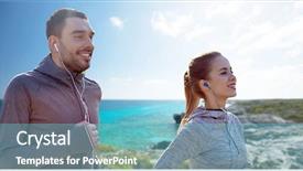  Presentation with lifestyle - Presentation theme having family wellness - fitness sport people technology background and a  colored foreground