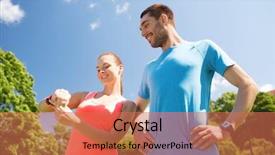  Presentation with heart rate - Slide deck consisting of family wellness - fitness sport training technology background and a  colored foreground