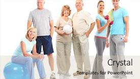  Presentation with healthy lifestyle - Cool new presentation theme with family wellness - gym fitness healthy lifestyle smiling backdrop and a lemonade colored foreground