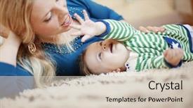  Presentation with wellness - Beautiful PPT theme featuring family wellness - mother with her baby backdrop and a soft green colored foreground