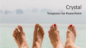  Presentation with holidays - Slide deck enhanced with family wellness - summer holidays beach travel leisure background and a light gray colored foreground