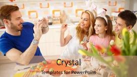  Presentation with take - PPT theme having family while coloring easter egg background and a  colored foreground
