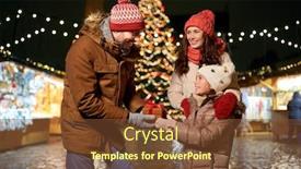  Presentation with town hall - PPT theme having family-winter-holidays-and-celebration background and a tawny brown colored foreground