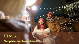  Presentation with town hall - Theme with family-winter-holidays-and-celebration background and a tawny brown colored foreground