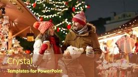  Presentation with winter family - Audience pleasing slides consisting of family-winter-holidays-and-celebration backdrop and a red colored foreground