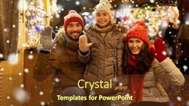 Presentation with winter family - PPT theme having family-winter-holidays-and-celebration background and a tawny brown colored foreground