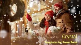  Presentation with winter family - Slide deck featuring family-winter-holidays-and-celebration background and a tawny brown colored foreground