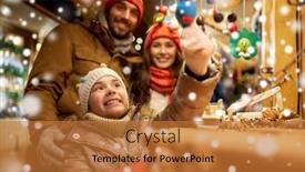  Presentation with town hall - Slide deck featuring family-winter-holidays-and-celebration background and a red colored foreground