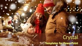  Presentation with town hall - PPT theme having family-winter-holidays-and-celebration background and a tawny brown colored foreground