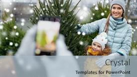  Presentation with family tree - Slides with family-winter-holidays-and-people background and a light blue colored foreground