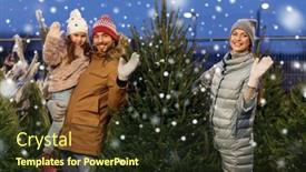  Presentation with family tree - Slide deck featuring family-winter-holidays-and-people background and a tawny brown colored foreground