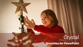  Presentation with winter family - PPT theme consisting of family-winter-holidays-and-people background and a tawny brown colored foreground