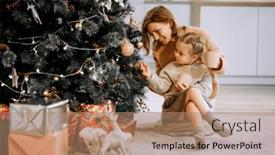  Presentation with winter family - PPT layouts with family-winter-holidays-and-people and a  colored foreground
