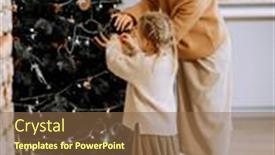  Presentation with winter family - PPT theme featuring family-winter-holidays-and-people background and a  colored foreground