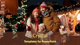  Presentation with town hall - PPT theme having family-winter-holidays-and-technology background and a tawny brown colored foreground
