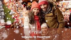  Presentation with winter family - Cool new theme with family-winter-holidays-and-technology backdrop and a tawny brown colored foreground