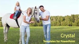  Presentation with horse child - Amazing slide deck having family with a child backdrop and a tawny brown colored foreground