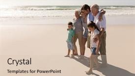  Presentation with generation - Amazing slide set having family with arms around walk backdrop and a  colored foreground