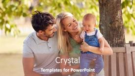  Presentation with baby tree - Beautiful slide set featuring family-with-baby-daughter-sitting backdrop and a coral colored foreground