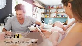  Presentation with baby girl - Colorful presentation theme enhanced with family with baby girl use backdrop and a coral colored foreground