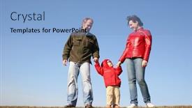  Presentation with meadow - PPT theme enhanced with family-with-baby-on-spring background and a light blue colored foreground