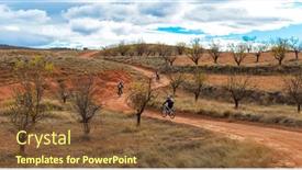  Presentation with biking - Presentation theme enhanced with family-with-bicycle-biking background and a tawny brown colored foreground