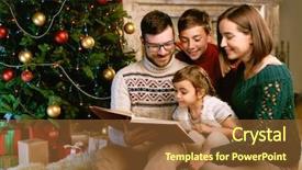  Presentation with book - Slides enhanced with family with book background and a tawny brown colored foreground