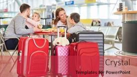  Presentation with restaurant family - Slide set enhanced with family-with-children-strengthens background and a red colored foreground