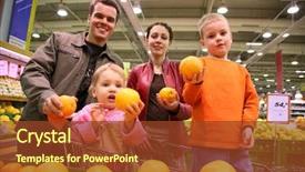  Presentation with citrus - Slides consisting of family with oranges background and a tawny brown colored foreground