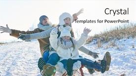  Presentation with winter family - PPT layouts enhanced with family with parents and daughter background and a white colored foreground