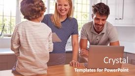  Presentation with pregnant mother - Cool new slide set with family-with-pregnant-mother backdrop and a coral colored foreground