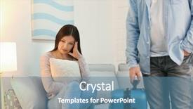  Presentation with family problems - Presentation theme having family with problems in relationship background and a  colored foreground