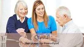  Presentation with nursing - Amazing slide set having family-with-seniors-playing-cards backdrop and a coral colored foreground