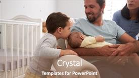  Presentation with nursery newborn child mom nursing - Audience pleasing PPT theme consisting of family with son and newborn backdrop and a  colored foreground