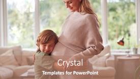  Presentation with mothers - Cool new presentation theme with family-with-son-hugging-pregnant backdrop and a coral colored foreground