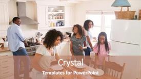  Presentation with teenage - Colorful slide deck enhanced with family with teenage daughters laying backdrop and a coral colored foreground