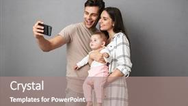  Presentation with baby doctor and family - Amazing slides having family with their little baby backdrop and a coral colored foreground