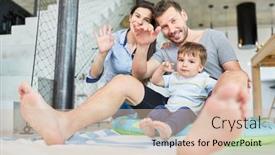  Presentation with living room family - Slides consisting of family-with-toddler background and a lemonade colored foreground