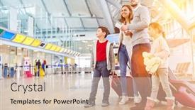  Presentation with family children - Theme having family-with-two-children background and a soft green colored foreground