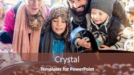  Presentation with christmas kids - Amazing PPT theme having family-with-two-kids backdrop and a tawny brown colored foreground