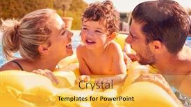  Presentation with swimming pool - Beautiful slides featuring family-with-young-son-having backdrop and a yellow colored foreground